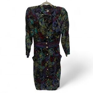 Vintage Positive Attitude Boho Print Long Sleeve Mini Dress